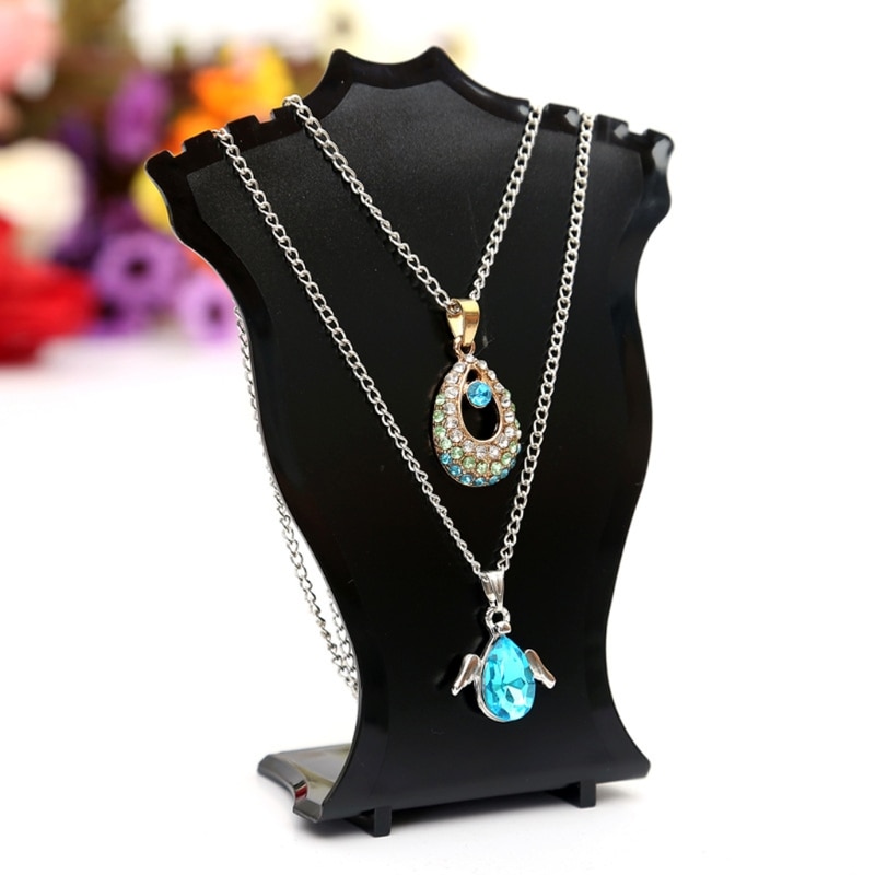 Pendant Necklace Chain Earring Jewelry Bust Display Holder Stand Showcase Rack