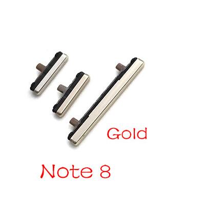 Nowy przycisk głośności bocznej + przycisk włączania/wyłączania przycisku do Samsung Galaxy Note 8 S8 S9 S10 Plus części zamienne: Note 8 Gold