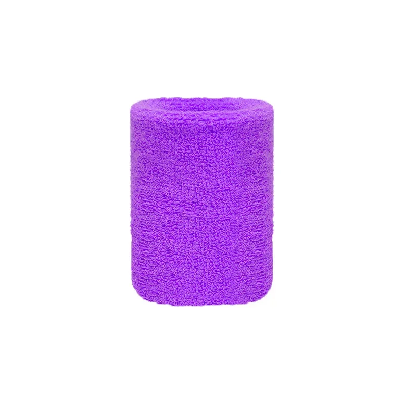 Muñequeras deportivas de toalla, bandas para el sudor de tenis, protector de muñeca para baloncesto, voleibol, pádel, Fitness, envoltura de muñeca, puño, 1 unidad: Morado