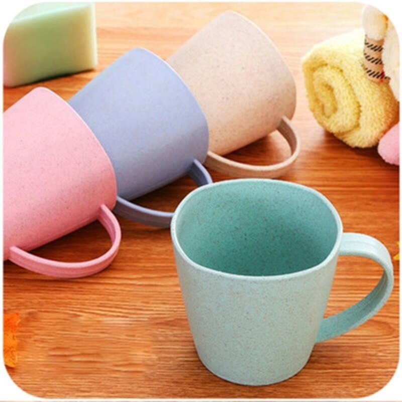 Excellente 1Pc sain blé paille lait tasse Protection de l'environnement épais Anti-tasses chaudes