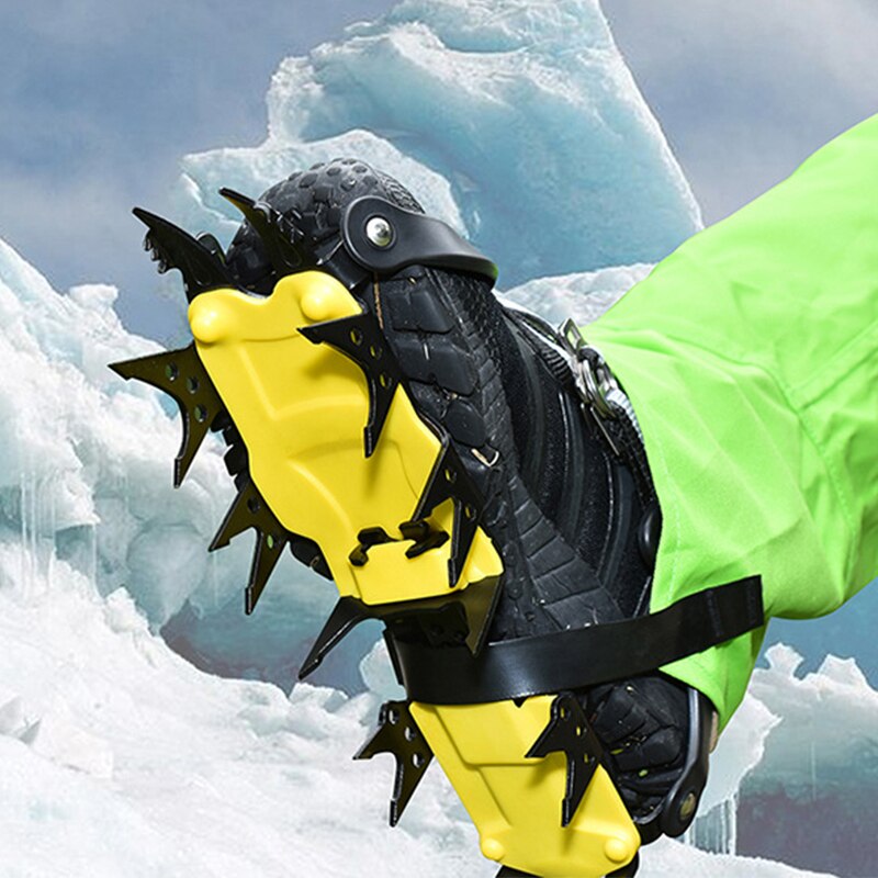 18- tænder klatring skridsteg justerbar vinter gå is klo bjergbestigning snesko mangan stål udendørs sko dække