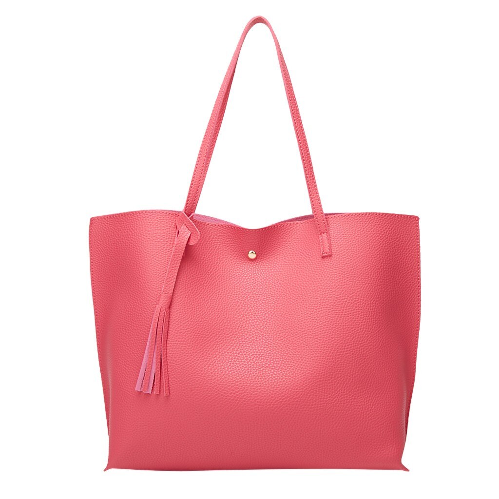 Vrouwen Tote Fringe Effen Kleur Zachte Lederen Grote Capaciteit Goud Winkelen Pakket Schouder Hand tas Handtas Tassen сумка женская