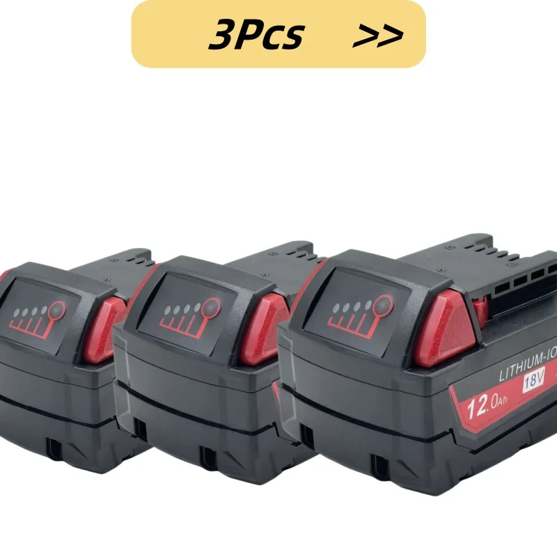 Akumulator do elektronarzędzi Milwaukee M18, Milwaukee 18V，BR, XC, 18V, 12000mAh M18B5, 48-11-1860, wbudowany akumulator 18650