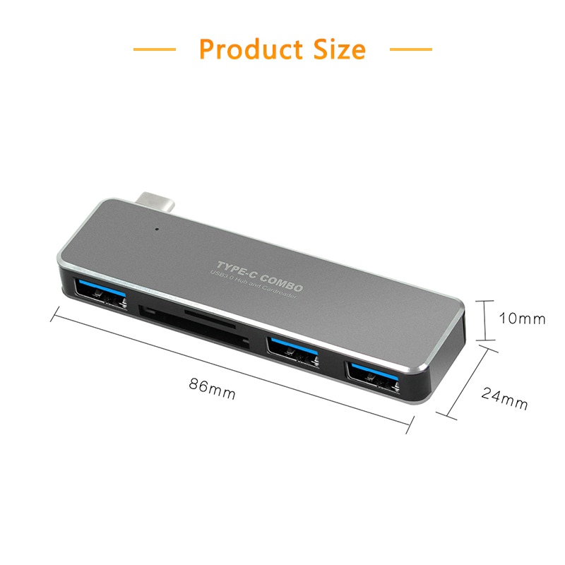 USB Hub Dock Station Typ C zu 3 USB 3.0 TF SD Kartenleser USBC Typ-c Adapter für Laptop macBook Pro Air Thunderbolt 3
