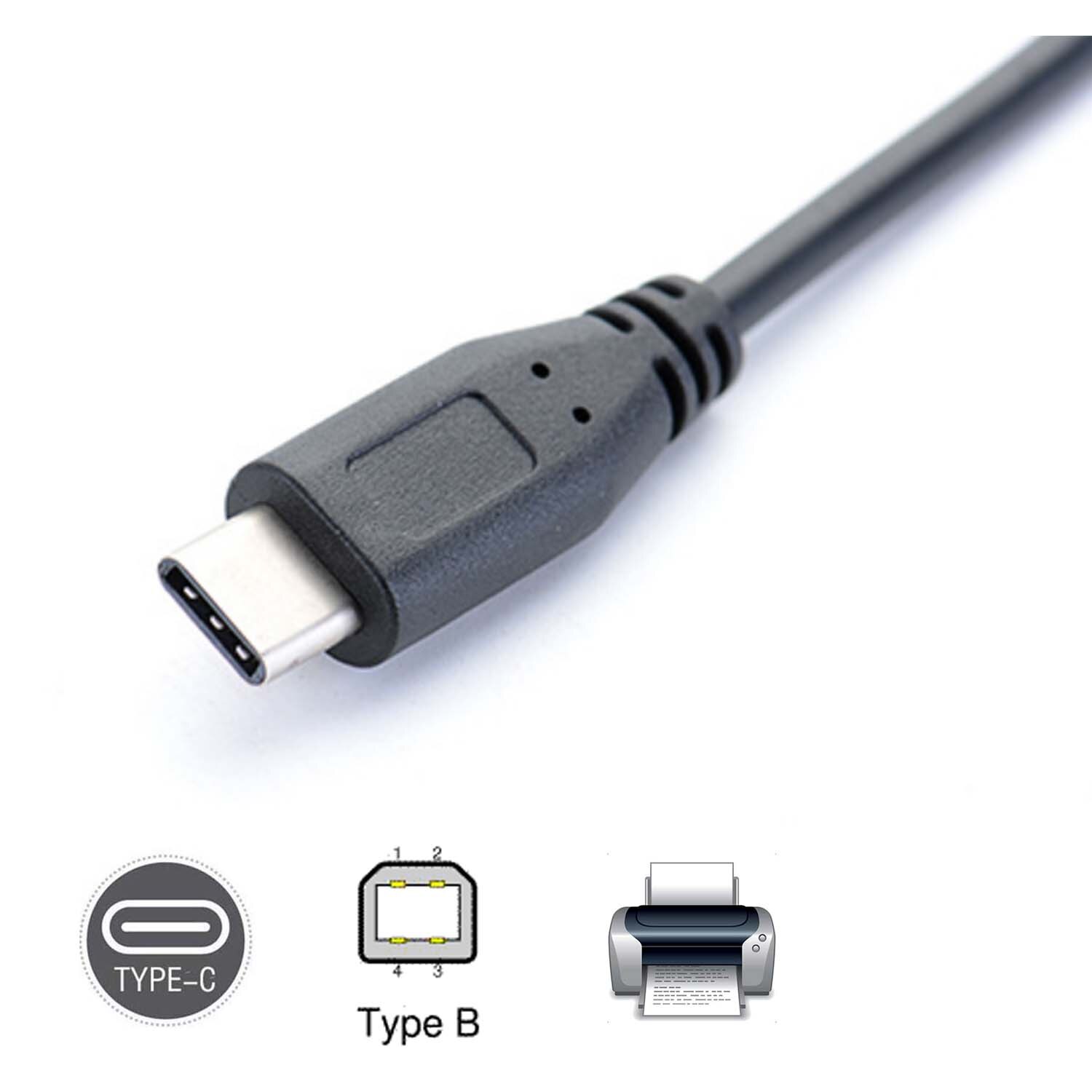 Usb-c usb 3.1 type c han til usb 2.0 b type mandlig datakabel ledning telefon tablet pc bærbar printer