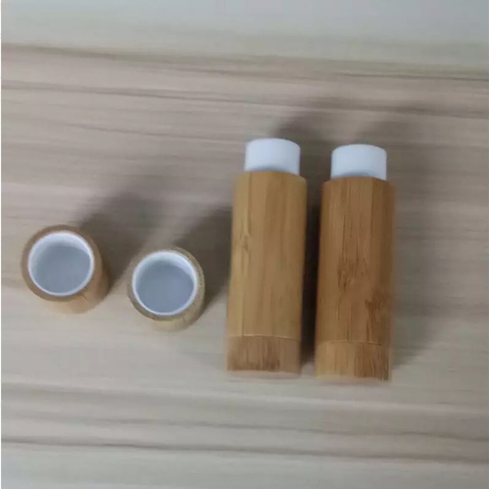 5ml tomma påfyllningsbara bambu läppbalsam tub läppstift deodorant stick cap diy krita hemgjord chapstick behållare för flickor kvinnor