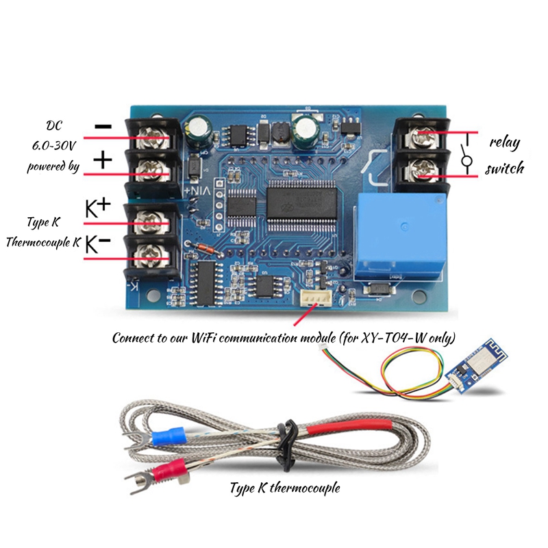 WIFI Remote High Temperature Digital Thermostat K-Type Thermocouple Temperature Controller -99-999 Degrees