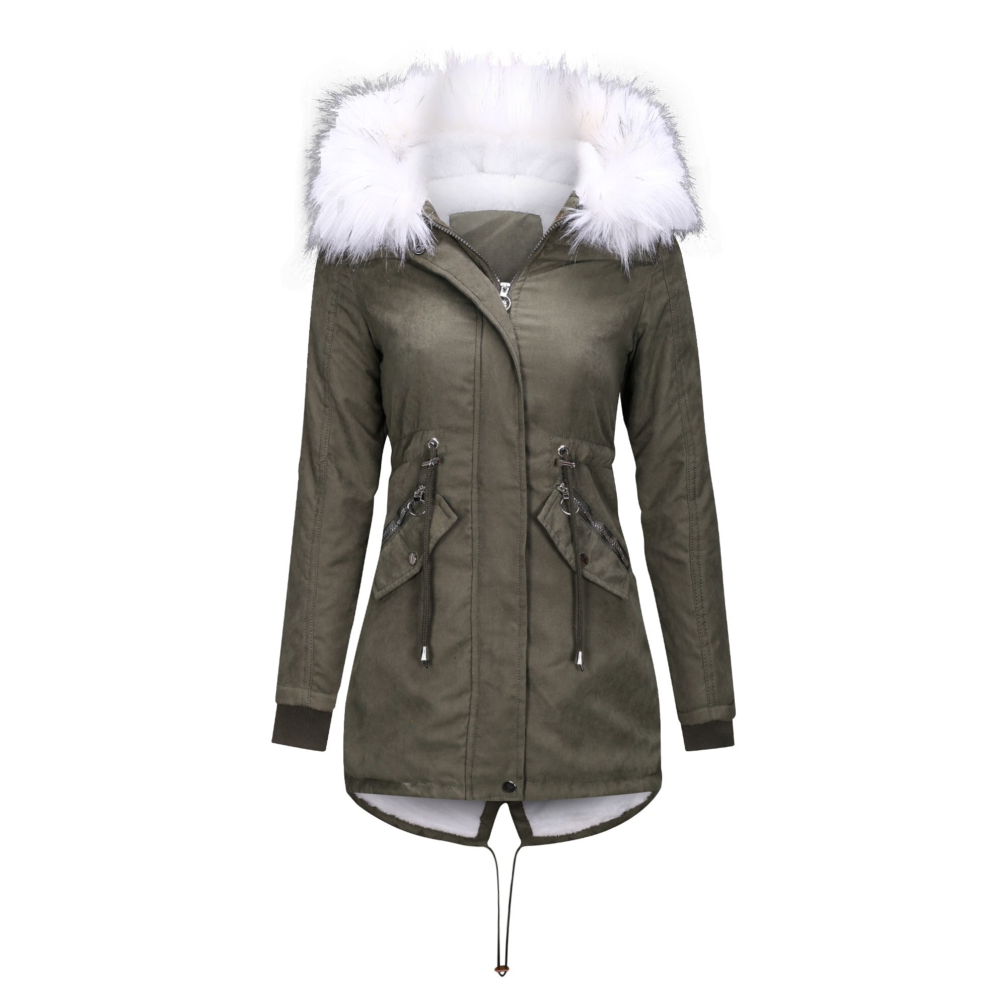 WindTaste Winter vrouwen Wandelen Fleece Lange Jassen Outdoor Sport Camping Vissen Trekking Klimmen Vrouwelijke Hooded Jassen KB120: Green / M