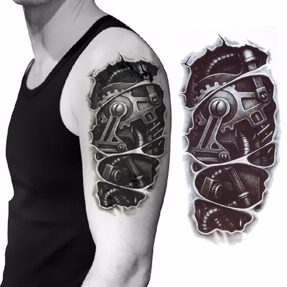 Mannen 3D Grote Tijdelijke Tattoo Waterdicht Tattoo Mouwen Voor Mannen Conversie Van Tattoos Overdraagbare Nep Tatoeëren Flash Stickers: style 6