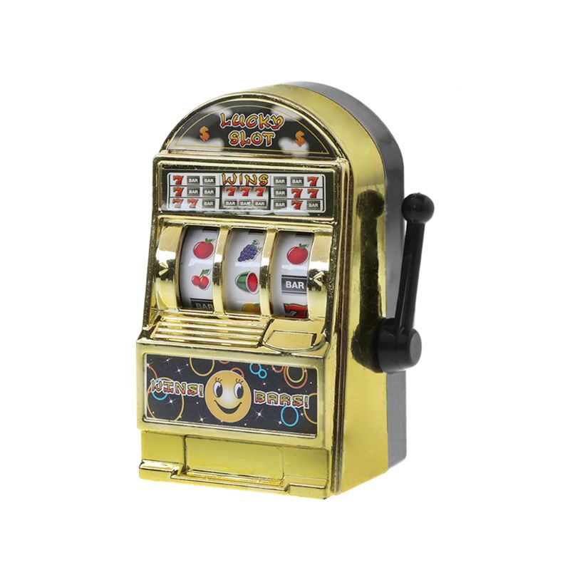 1pc lyckliga jackpot mini frukt spelautomat rolig födelsedag barn pedagogisk leksak: Guld-