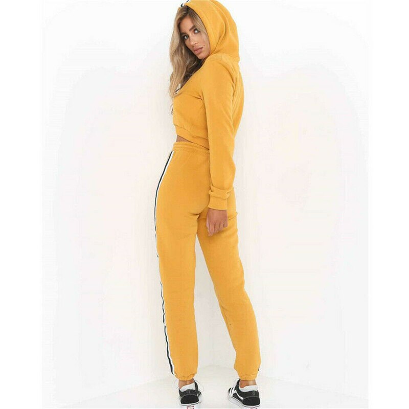 Sport Pak Trainingspak Lange Mouw Vrouwen Streep Running Set Winter Fall Jogging Zweet Broek 2 stuks Sportkleding Vrouwelijke Sport Past