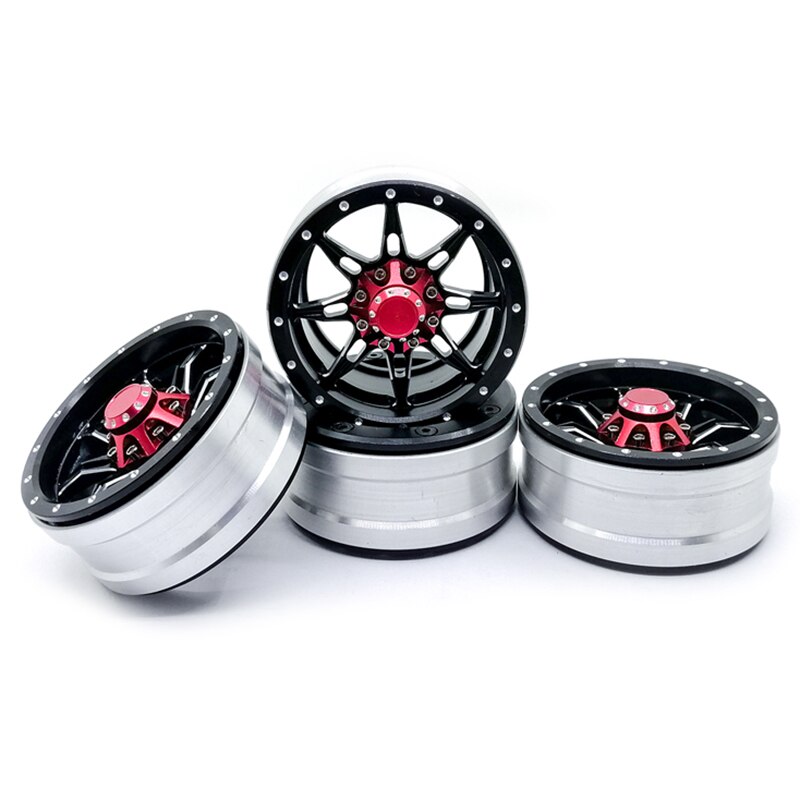 4Pcs Rc Rock Crawler Metal Wheel Rim 1.9 Inch Beadlock For 1/10 Axial Scx10 90046 Tamiya Cc01 D90 D110 Tf2 Traxxas Trx-4 S119