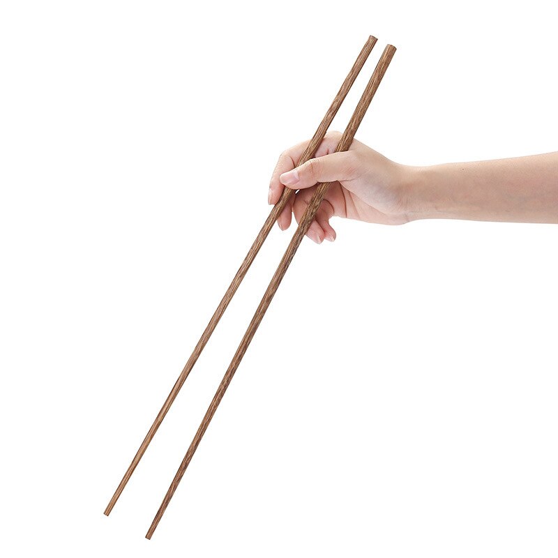 Super lange spisepinde træpinde kog nudler dybstegt gryde kinesisk stil madpinde køkkenredskaber nudler 2 par: Wenge træ 42cm
