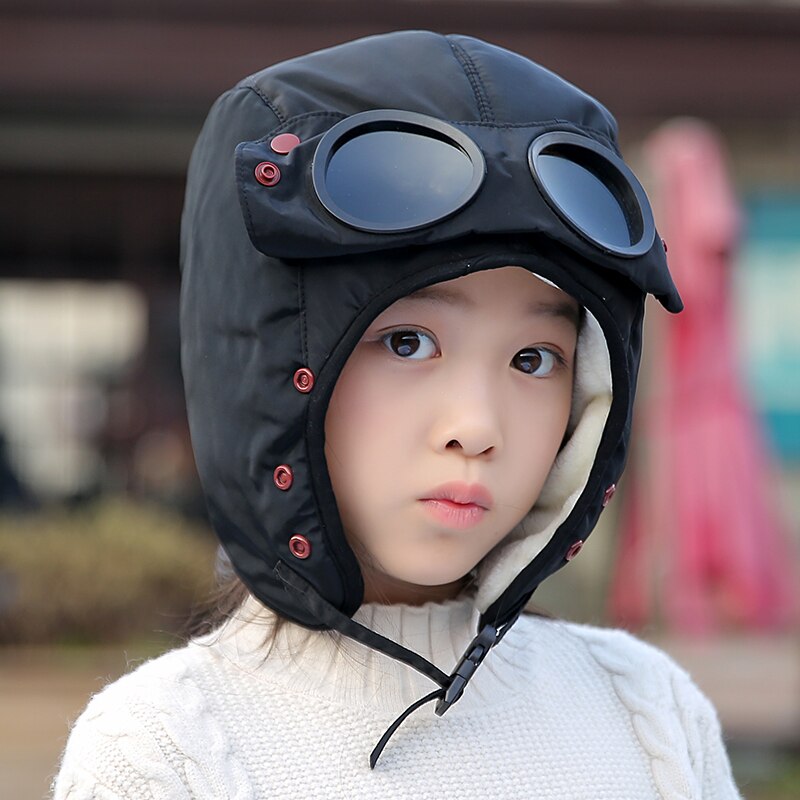 Gorro de aviador con mascarillas para niños y adultos, gorro impermeable de piloto, protección para las orejas, pasamontañas, de invierno,