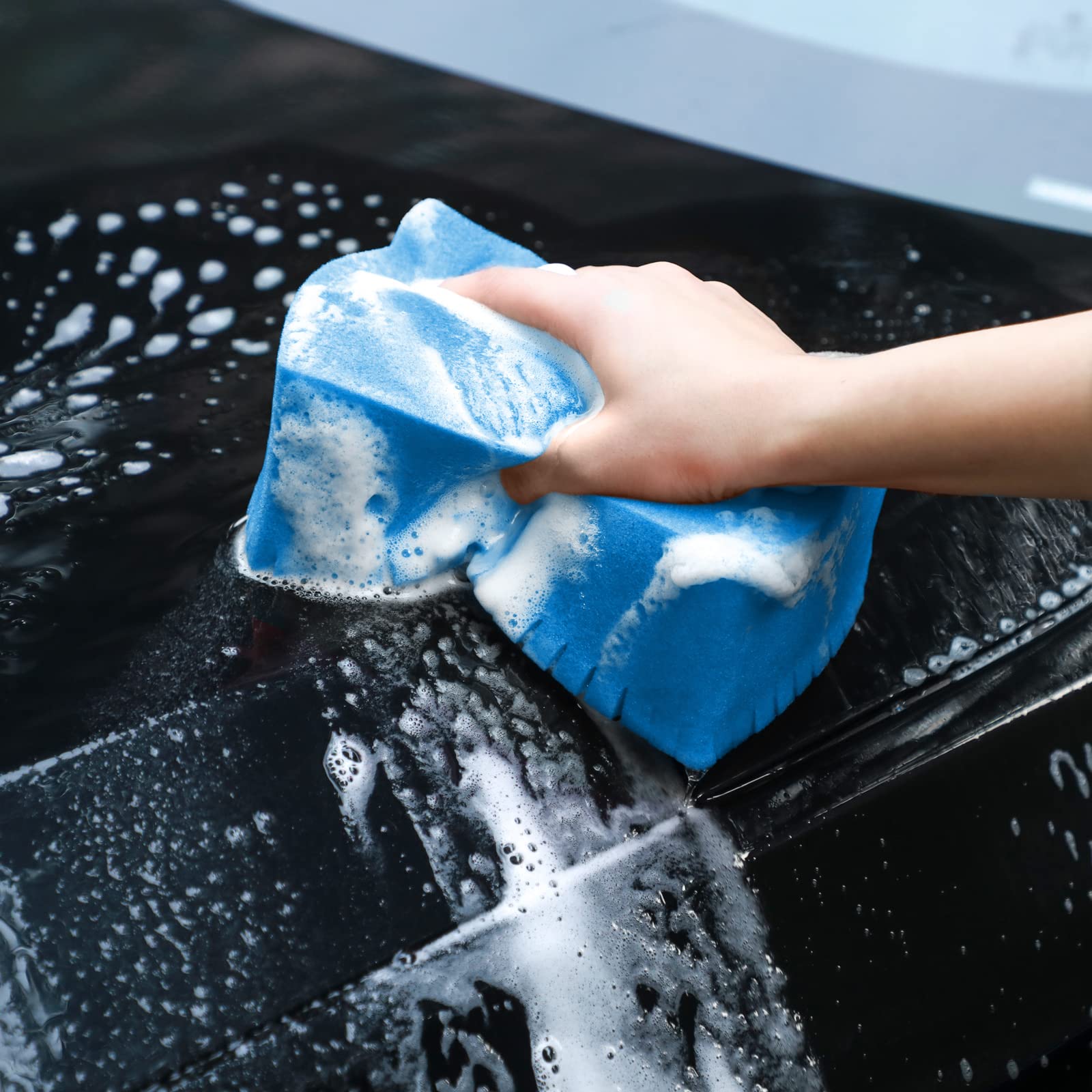 Esponja de lavado de coches, rejilla de espuma suave de corte cruzado grande, esponja súper absorbente, fácil agarre, herramientas de limpieza de coche sin arañazos, accesorios para automóviles