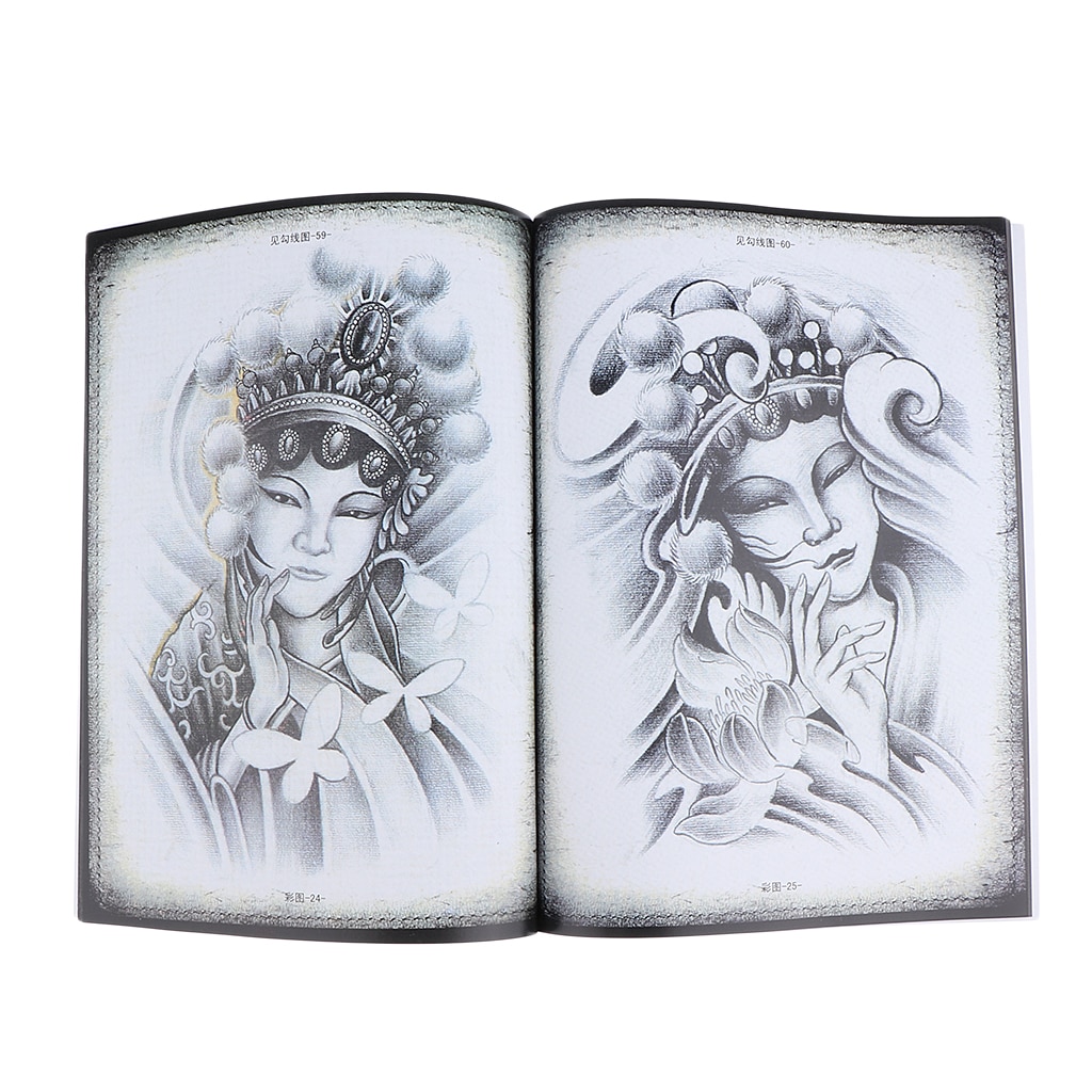 China Traditionele Opera Schilderen Tekening Tattoo Flash Schets Reference Book Ontwerpen Tattoos Schetsboek