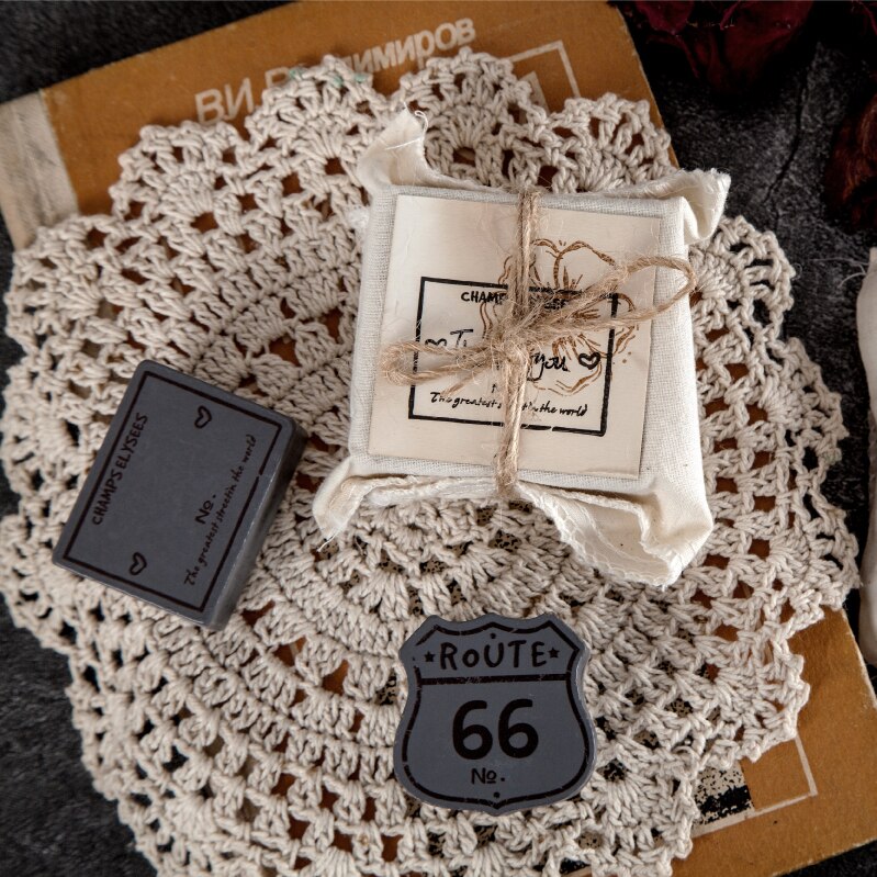 Sello de madera Vintage Irregular Series Route 66 sello decorativo sello de goma y madera para decoración de álbumes de recortes en relieve
