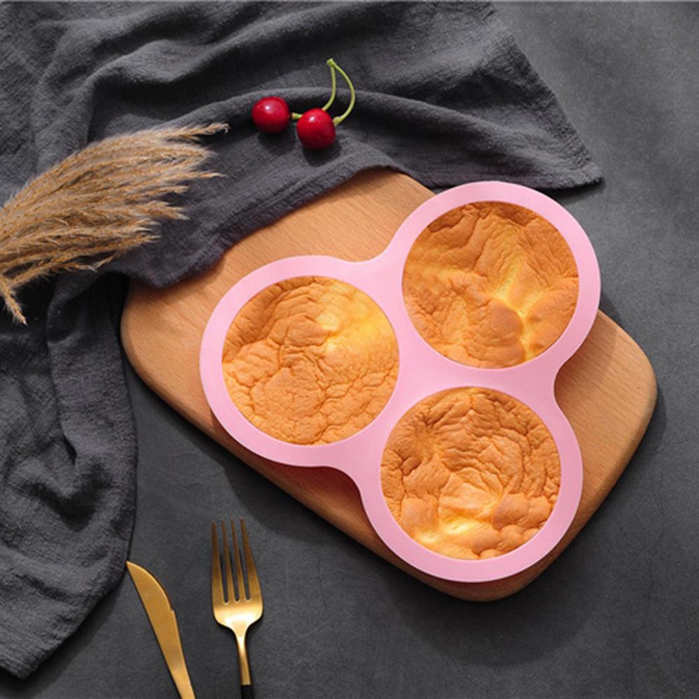 Air Friteuse Ei Mal Ronde Vorm Eieren Mal 3 Holte Non-Stick Siliconen Air Friteuse Eierpan Ei Steamer Kookmal Gebakken Ei Gereedschap