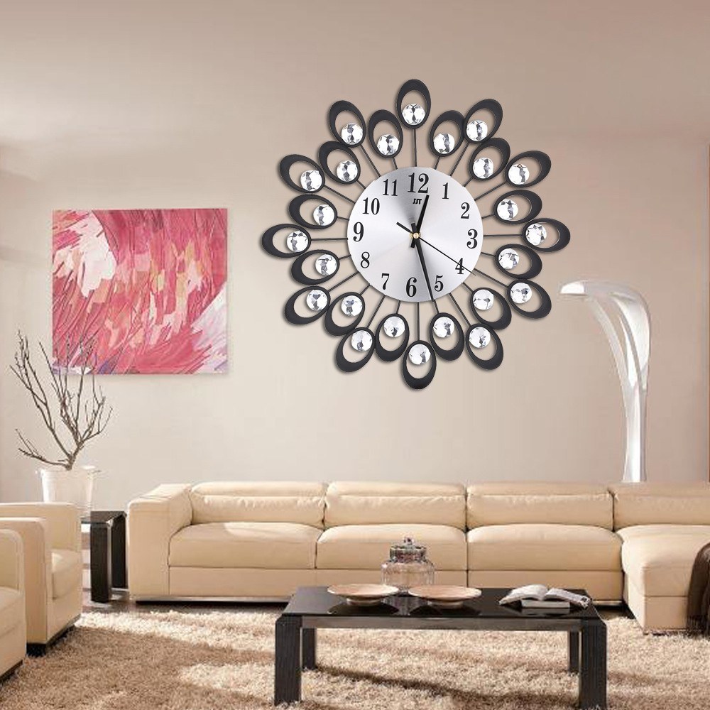 3D Iron Art Clockwall Klok Non-Tikkende Moderne Wandklok Voor Woonkamer Slaapkamer 3D Stille Europese Stijl Klok