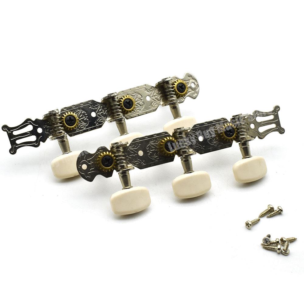 1 Stücke 3L/3R Gitarre Stimmschlüssel Mechaniken Mechanik 6 Schnur Vergoldet Einzelloch Stimmwirbel für klassische Akustikgitarre