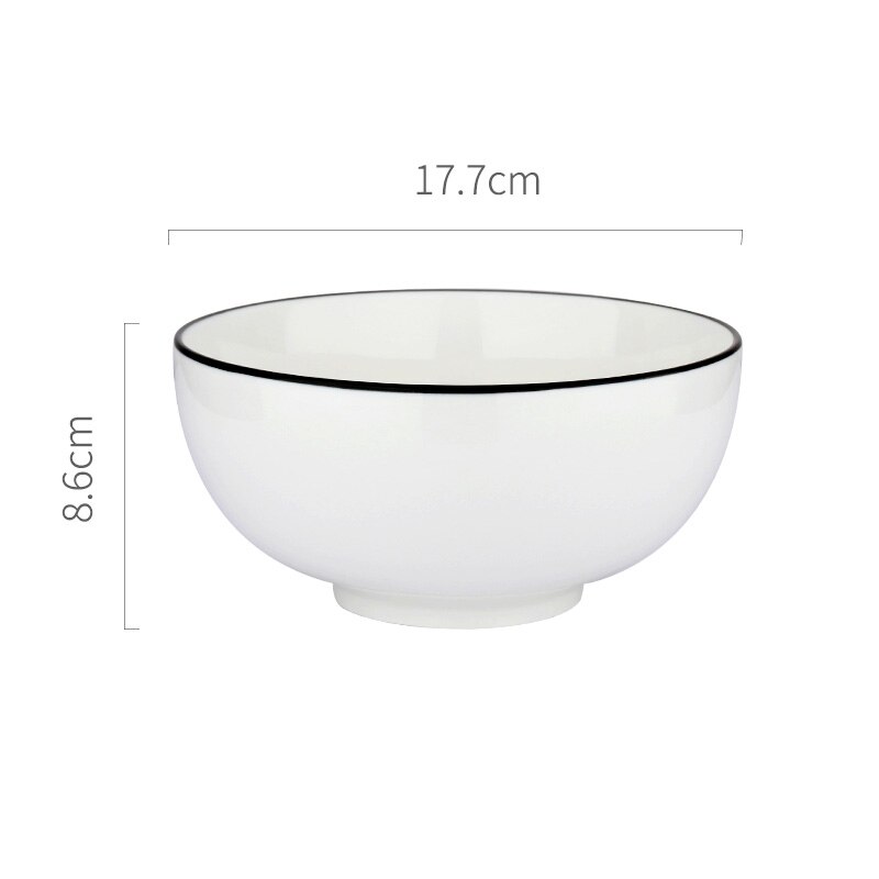 Płyta ceramiczna stek talerz styl skandynawski czarne obramowanie zastawa stołowa miska ins talerze obiadowe wysokiej klasy porcelanowa zastawa stołowa: 7 cal Bowl
