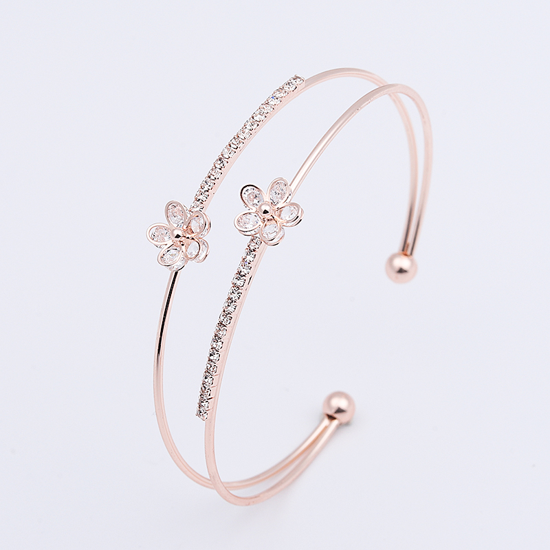 Popular Women/Lady's Rose Gold Color Clear Austrian Crystal Bracelets & Bangles Jewelry: 7