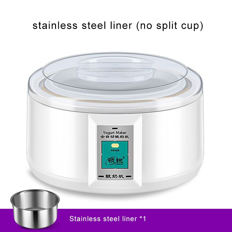220V 1.5L Electric Automatic Yogurt Maker Machine Yoghurt DIY Tool Material Stainless Steel Plastic Container Kithchen Appliance: Stainless Steel