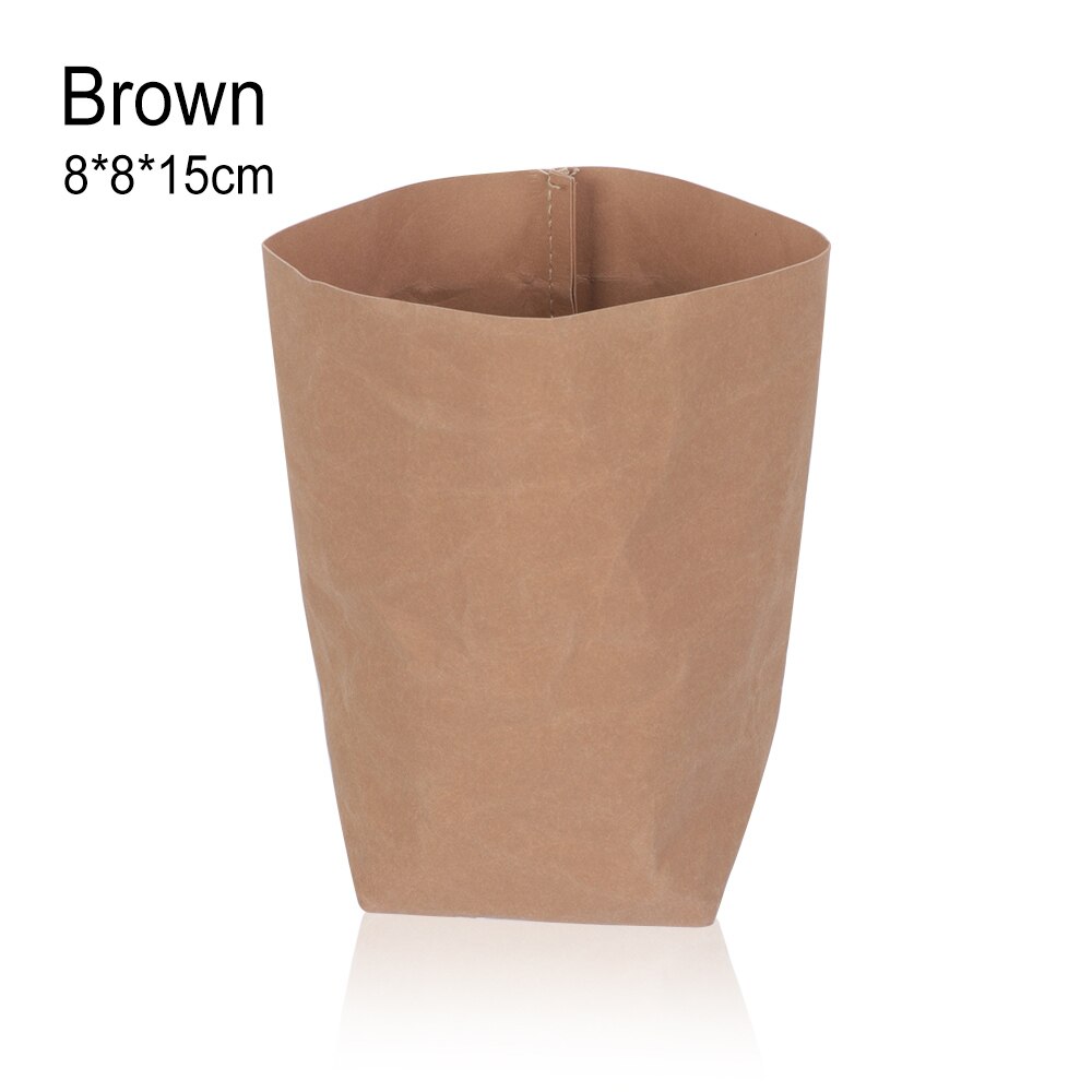 1PC nordisch Stil Schichten Doppel Kraft Papier Vase Dekoration Künstliche Blume Vase Blumentopf Wohnkultur Getrocknete Pflanze korb: Stil2-Braun