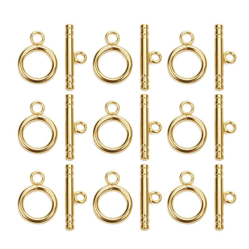 4set/lot 3 Style Stainless Steel OT Clasps Connectors for DIY Bracelet Necklace Jewelry Findings Making Accessories: gold