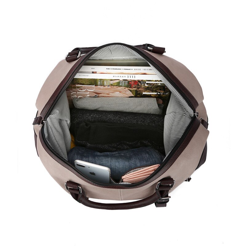 Business Casual Vintage PU Leather Simple Tote Bag Men outdoor Bag Travel Shoulder Luggage Bags Large Capacity Handbag For Women