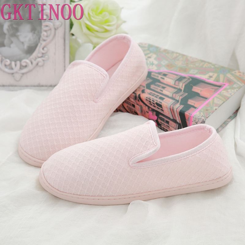 ¡Novedad de primavera-verano ! Zapatillas de casa con relleno de algodón, transpirables, zapatillas interiores de algodón para mujer, zapatillas con suela exterior blanda.