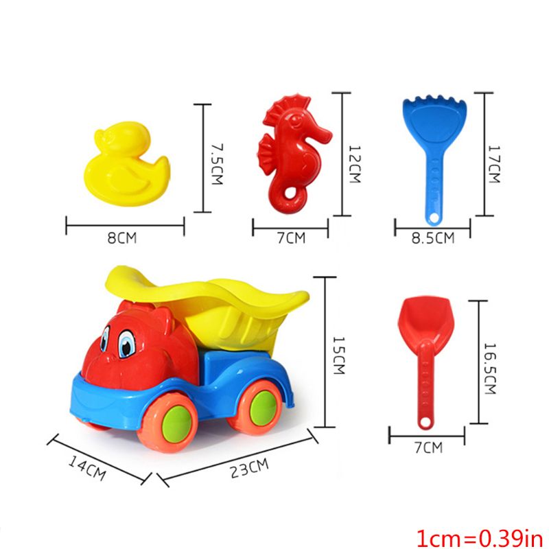 1 Set Beach Toys for Kids Baby Children Playing Game Sand Mould Cartoon Bucket Pail Children Sandbox Set Kit Toys: J