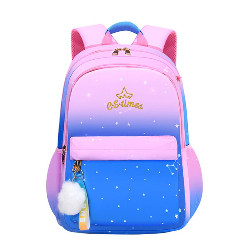 Kinderen Schooltas Meisje Kids Satchel Primaire Borduurwerk Rugzak Gradiënt Kleur Star Moon Mochila Tiener Regenboog Schooltas