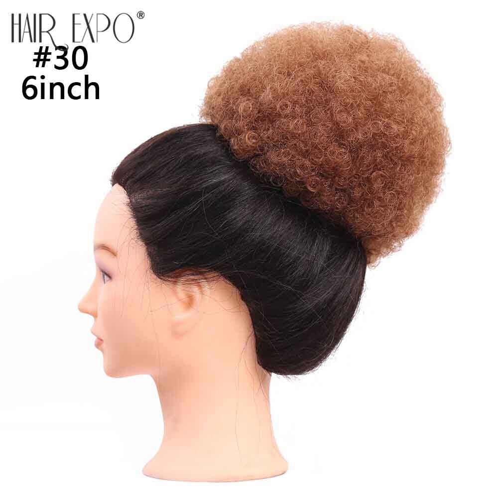 Moño sintético elástico Afro rizado para mujer, coleta con cubierta de peines de plástico, fibra de alta temperatura, pelo Updo, Ciudad de la exposición, 6"