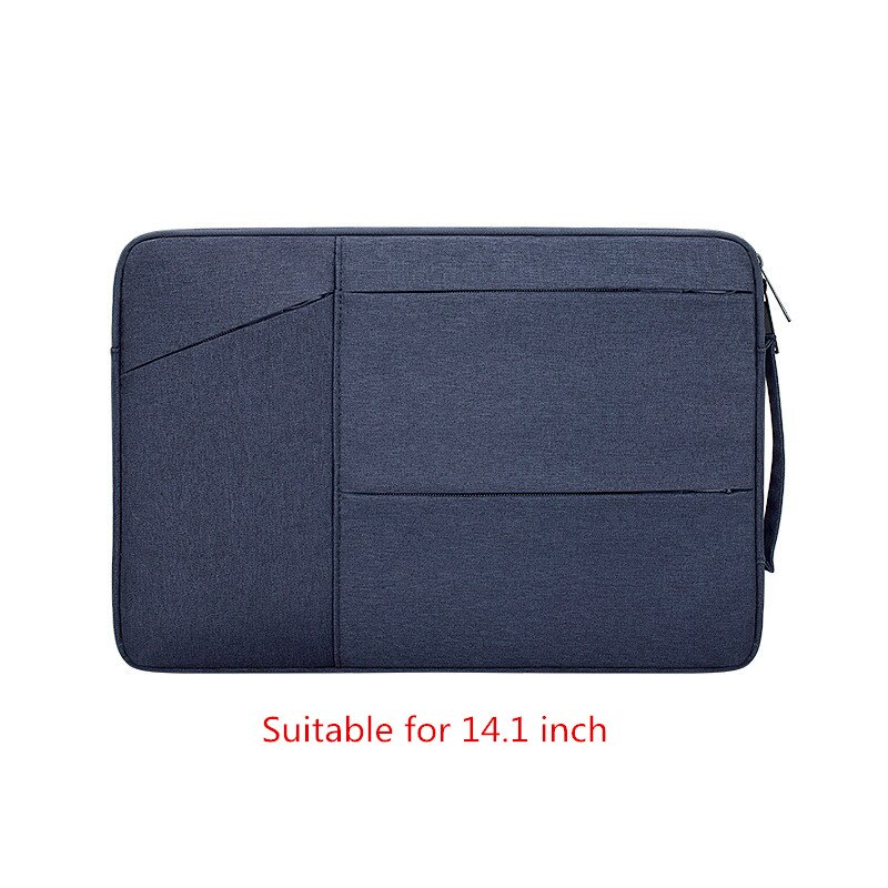 Portable Laptop Bag Woman Universal Briefcase Men Lightweight Liner Package Travel Ipad Phone Document Pouch Accessories Supplie: Navy 14.1 inch