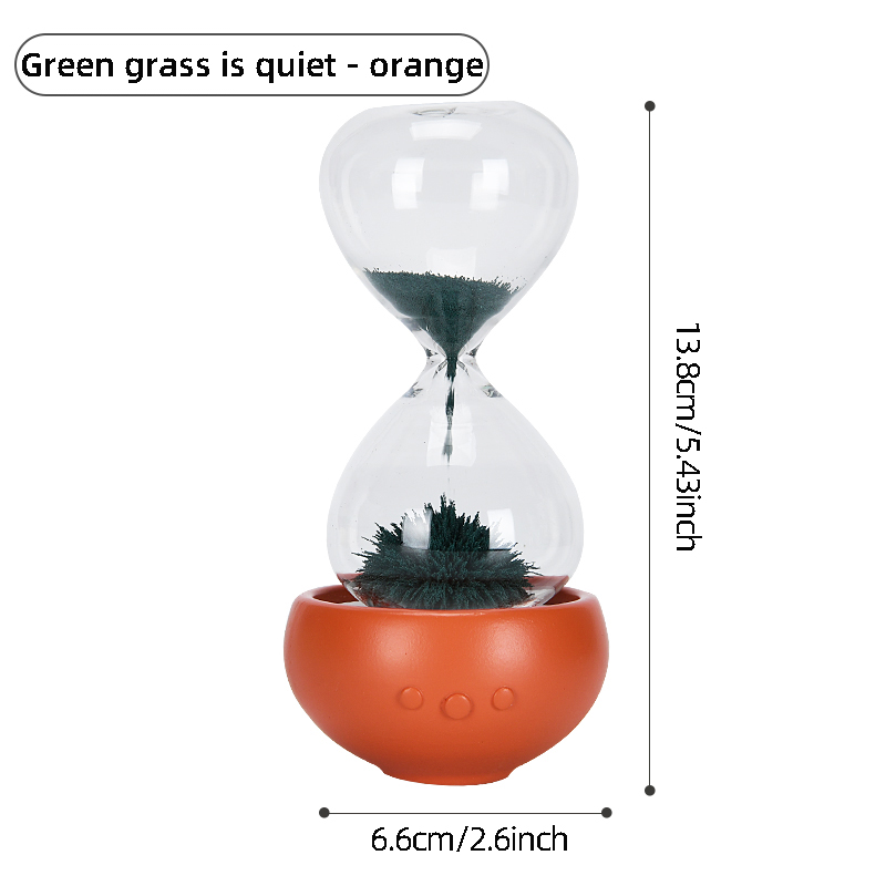 Reloj de arena magnético, decoración creativa en maceta, reloj de arena para el hogar, de cumpleaños, escritorio de trabajo de oficina para niño, artefacto curativo de descompresión: Negro