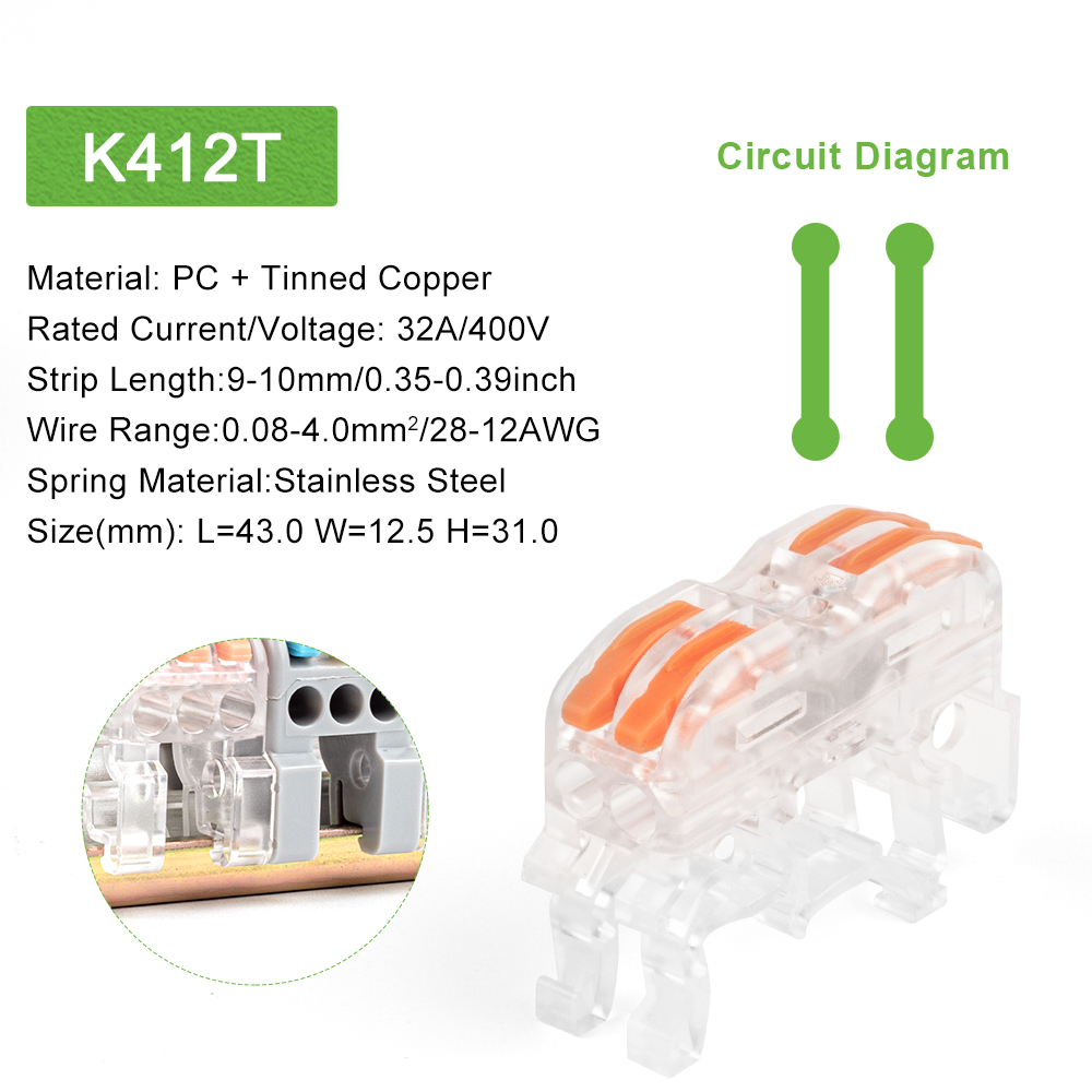 Din Rail Draad Connector Snelle Universele Compacte Elektrische Kabel Led Licht Lamp Conector Geleider Terminal Blok 2/3pin: Ivoor