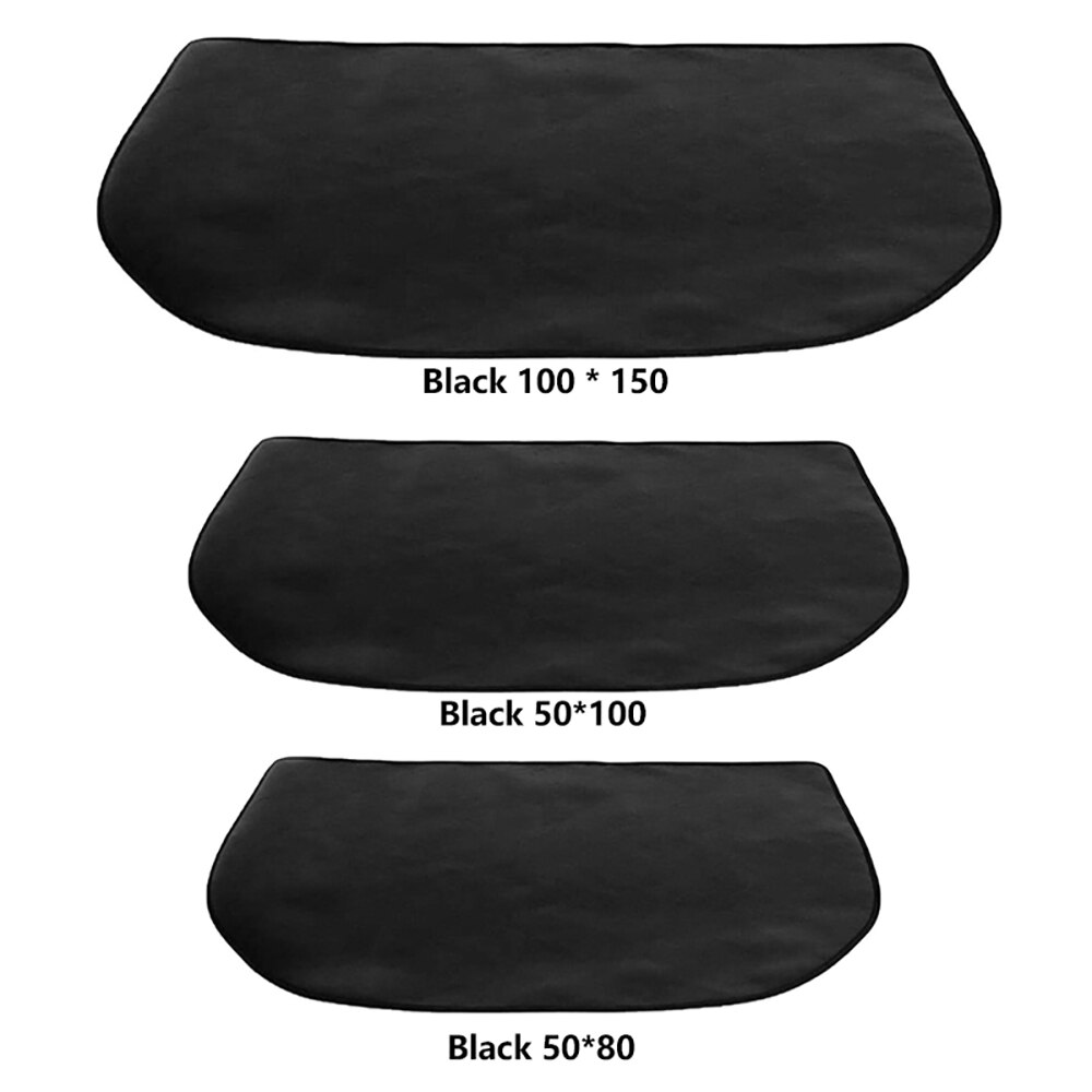 Round Fire Pit Mat Fireproof Blanket Half Hearth Fireplace Area Rug Polyester Trim Non Slip Mat Protects Floors From Sparks