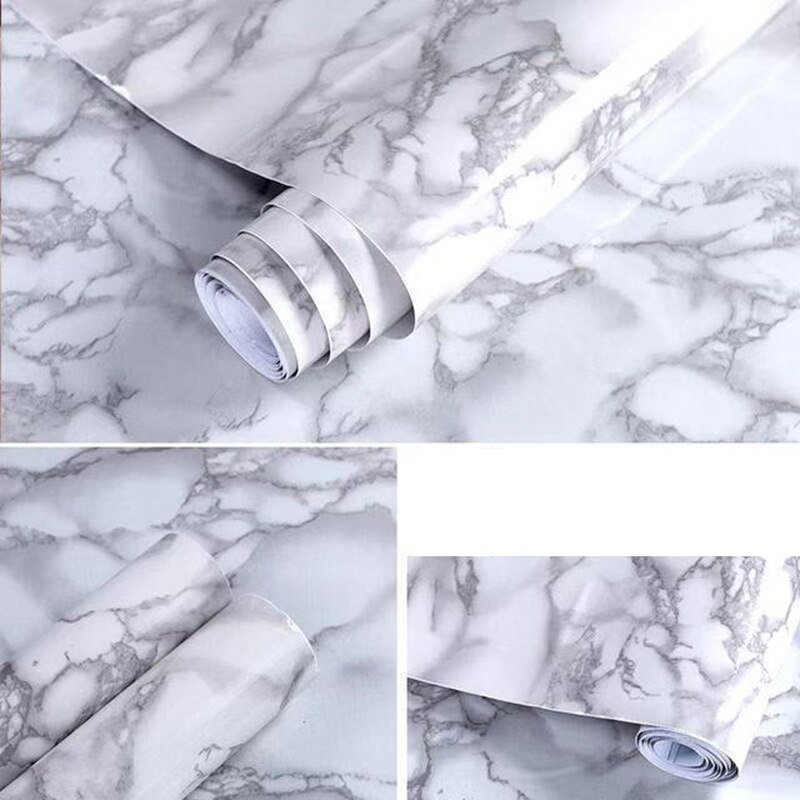 Kuchnia naklejki ścienne z pcv marmurowy blat naklejki łazienka papier samoprzylepny tapeta wodoodporna 60Cm x 10M Home Decoration: 14