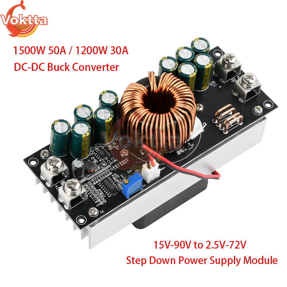 1500W 50A 1200W 30A DC-DC Buck Converter Step Down Voedingsmodule 15V-90V naar 2.5V-72V Buck Adapter Spanningsregelaar