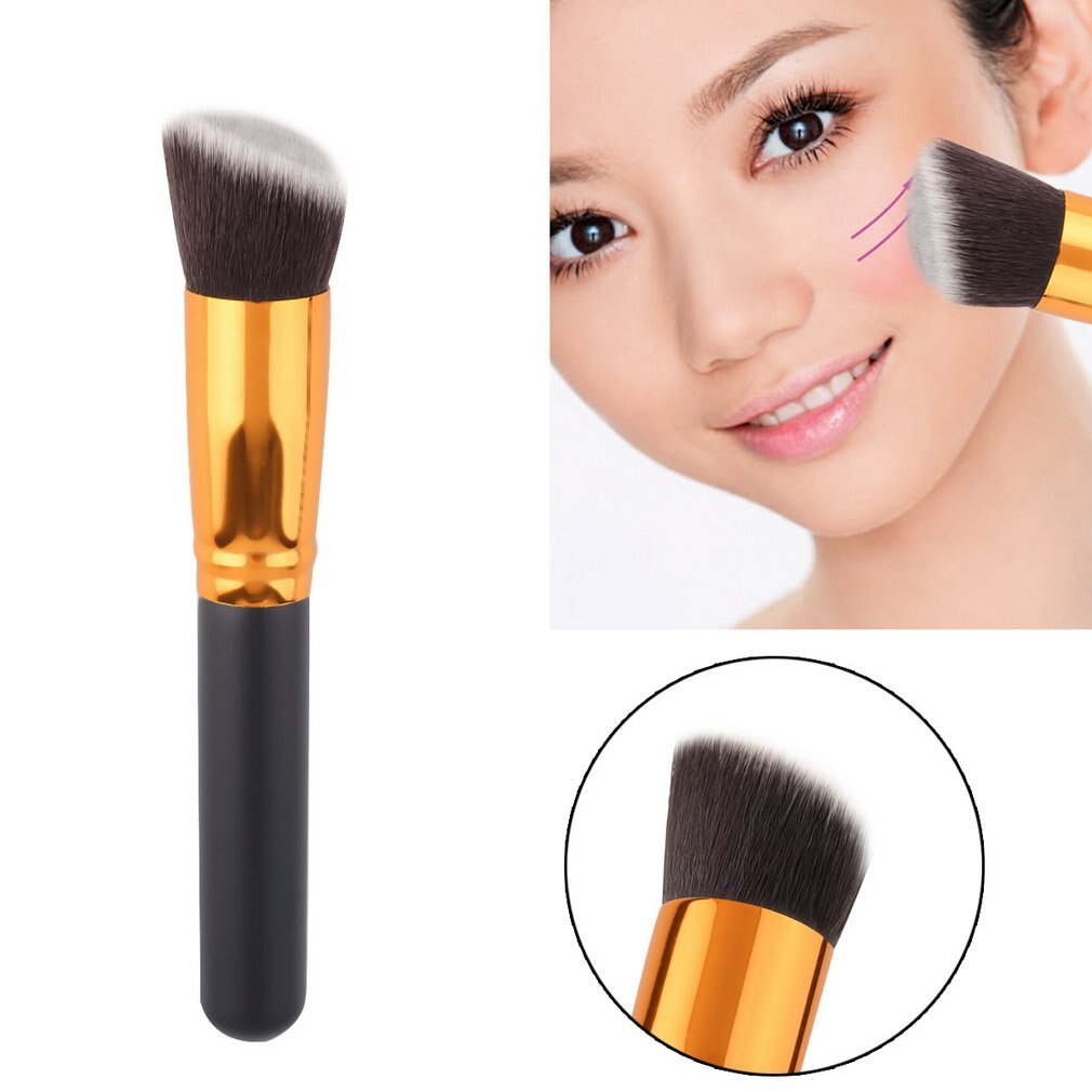 Foundation skönhet make up puder foundation borste vinklad platt topp rouge borste bas kosmetiska ansiktssminkning verktyg