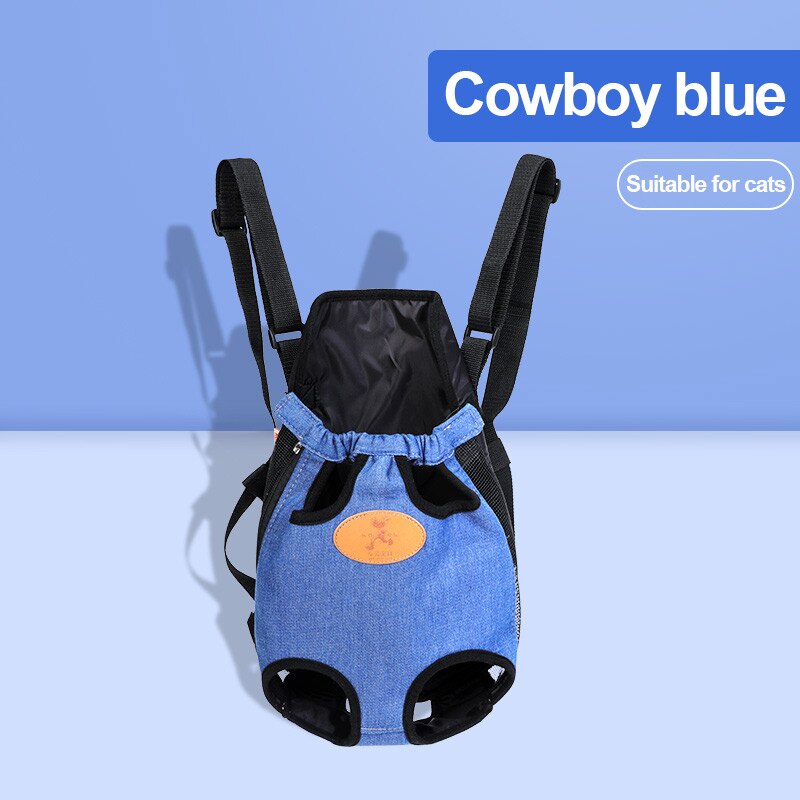 Pet Travel Portable Dog Bag Dog Backpack Cat and Dog Breathable Pet Bag One-shoulder Puppy Carrier Pet Bag: Blue / M