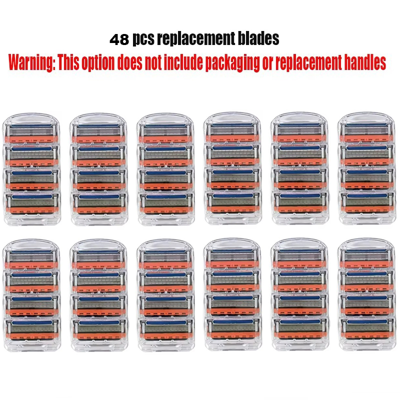 Bindend Scheermes voor Mannen Gezicht Haar Baard Scheren Handmatig Scheerapparaat Cassettes Vervanging Scheerhoofden Vervangbare snijkop Met Zak: Rood