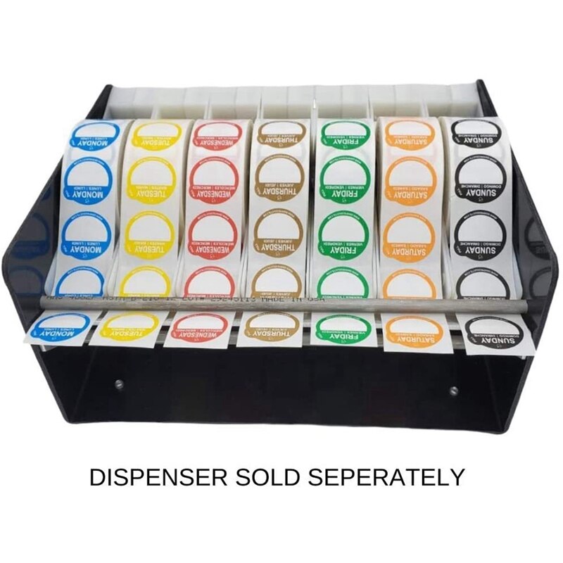 Monday-Sunday Striking Writing Labels Easy-To-Peel Daypoint and Warehouse Management Stickers Peel-Off Labels