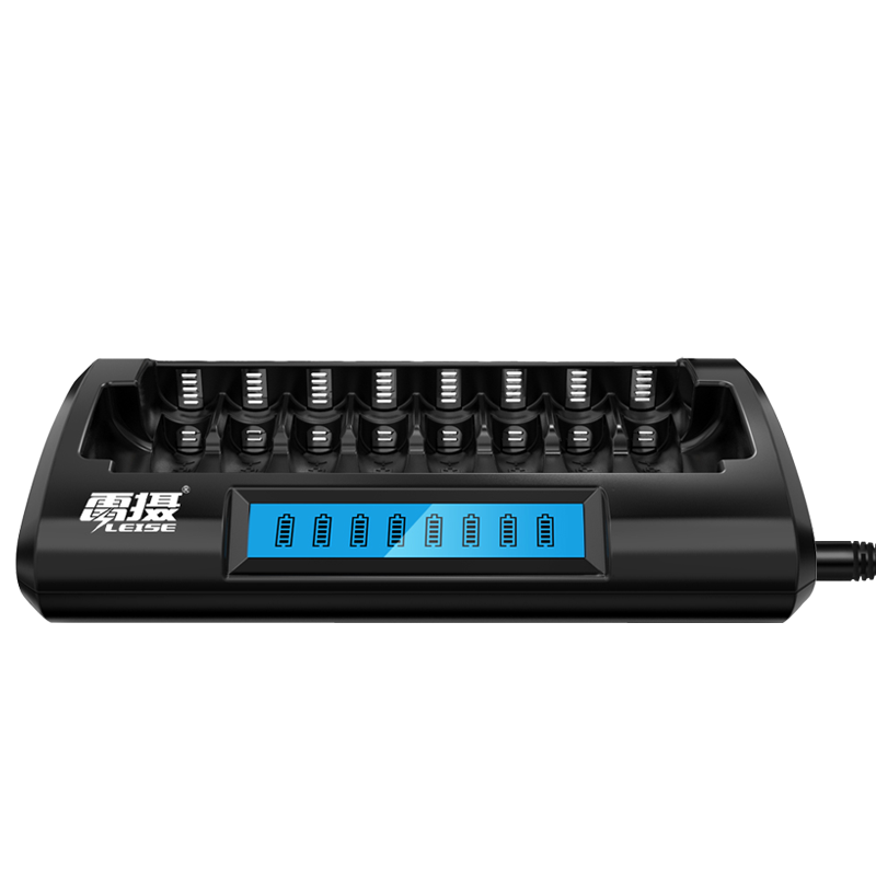 Leise Battery Charger C818A - AA AAA Ni-Mh 1.2V - LCD Display - Fast Charging - DC Input 12-18V: Black / EU