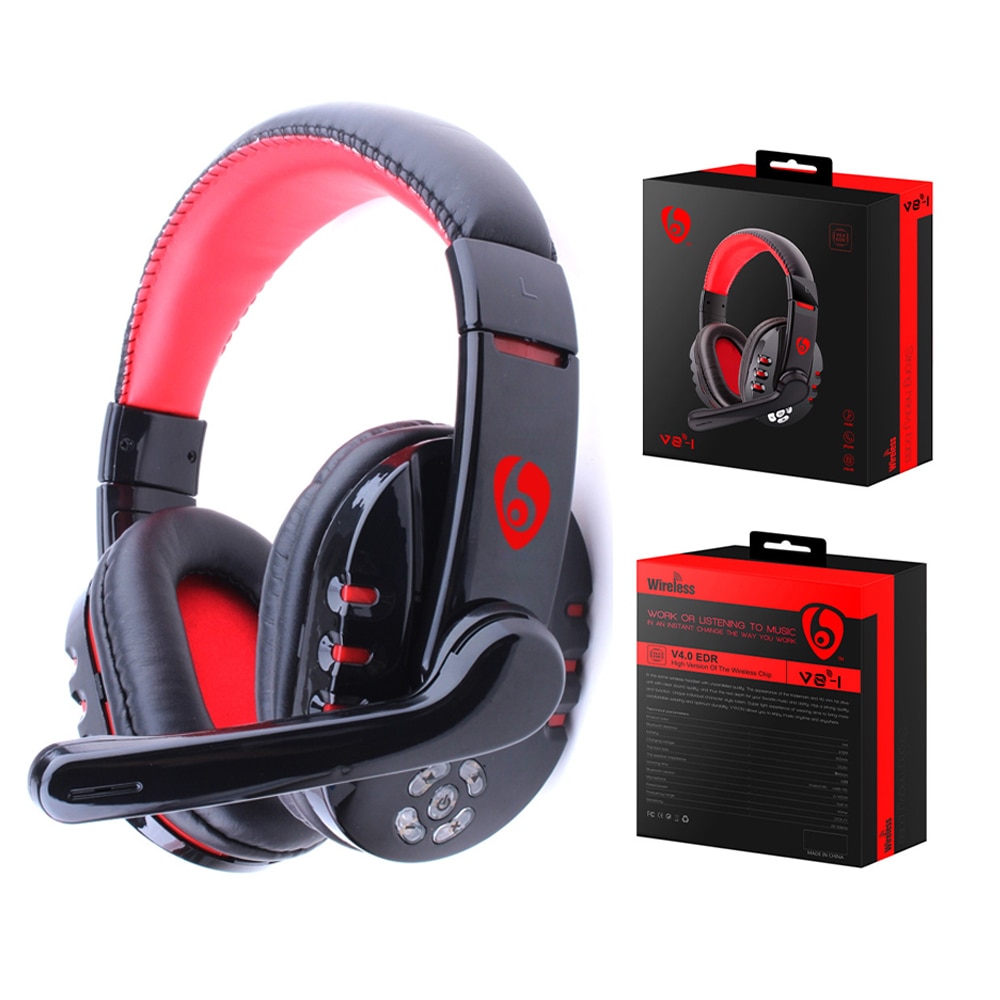 Draadloze Bluetooth-hoofdtelefoon met microfoon Oortelefoon Bass Muziek Headset voor Game PC Chat Computer