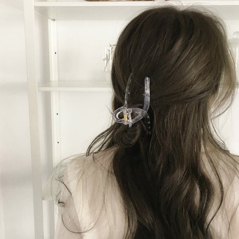 Pince à cheveux transparente en acrylique pour fille et femme, accessoires de coiffure tendance, de style coréen, grande taille