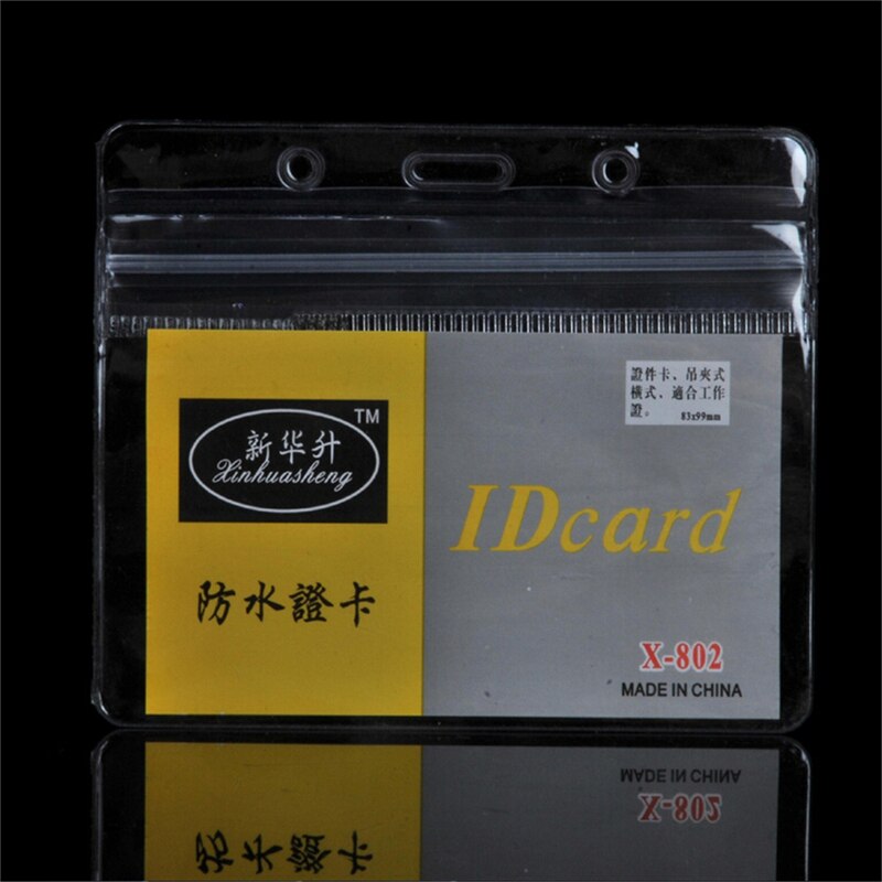 10 Pcs/lot Waterproof Pouches Convenient Clear PVC Exhibition ID Name Badge Card Plastic Pocket Holder Office Supplies 98x80mm