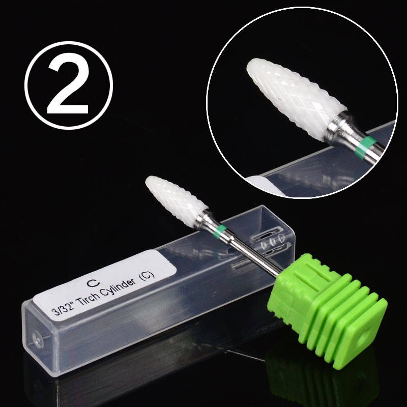 Wuf 1 Pcs Keramische Nail Boor Pedicure Machine Verwijderen Nail Eelt Bit Gereedschap Elektrische Boor 3/32 "Schacht nail Gereedschap: 2