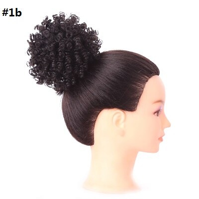 3inch High Afro Puff Hair Chignon Kinky Curly Ponytail Drawstring Short Ponytail Synthetic Hair Bun Golden Beauty